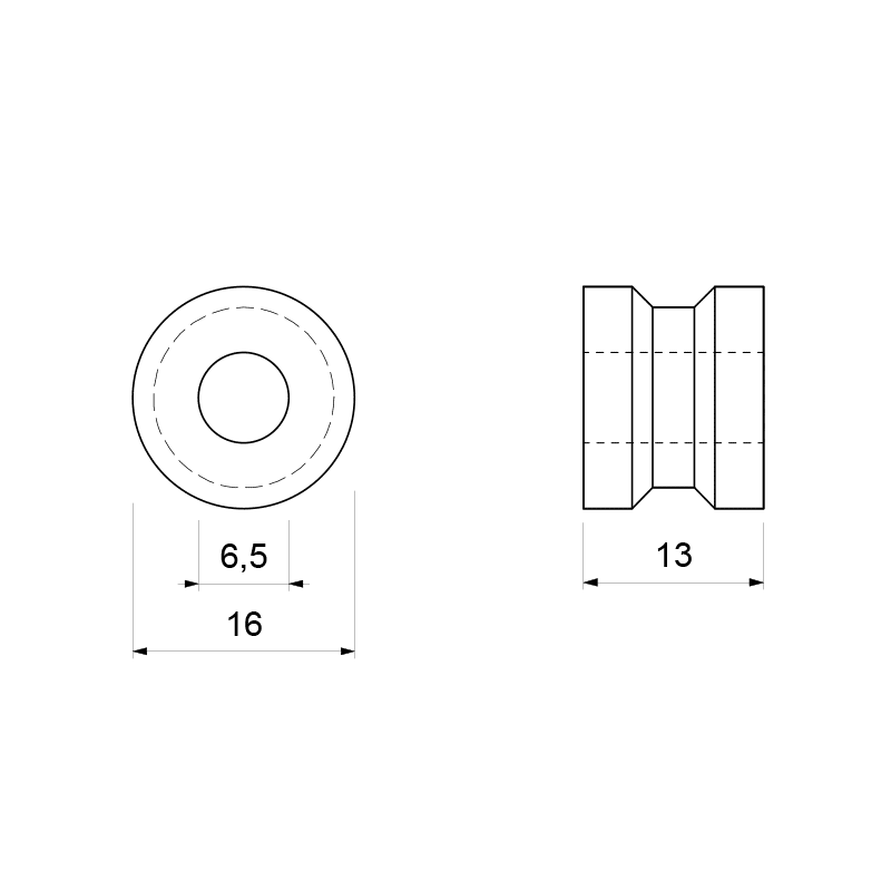 Bevestigingsset ten behoeve van blinde deurgreep montage 16mm - Afbeelding 2
