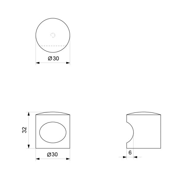 Meubelknop rond 30x32mm RVS GPF5515.30 - Afbeelding 2