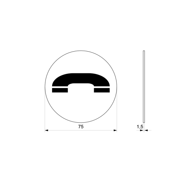 RVS pictogram 'Telefoon' rond - Afbeelding 2