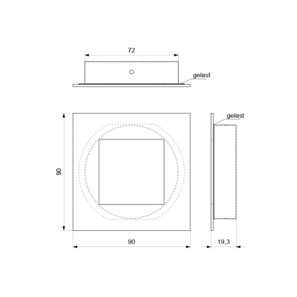 Schuifdeurkom RVS geborsteld GPF0714.09F - Afbeelding 2