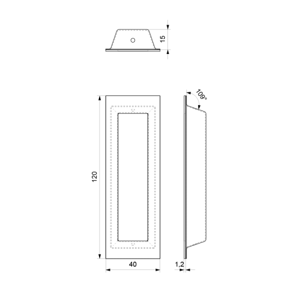 Schuifdeurkom RVS geborsteld GPF0715.09A - Afbeelding 2