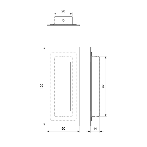 Schuifdeurkom RVS geborsteld GPF0715.09B - Afbeelding 2