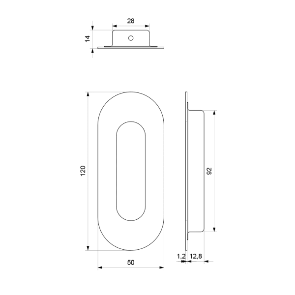 Schuifdeurkom RVS geborsteld GPF0716.09B - Afbeelding 2