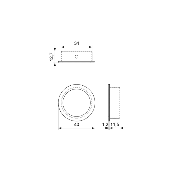 GPF Zwart/Wit serie, Schuifdeurkom rond 40mm, Wit - Afbeelding 2