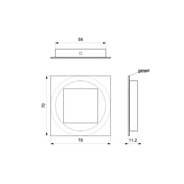 GPF Zwart-Wit serie Schuifdeurkom vierkant 70x70mm, Wit - Afbeelding 2