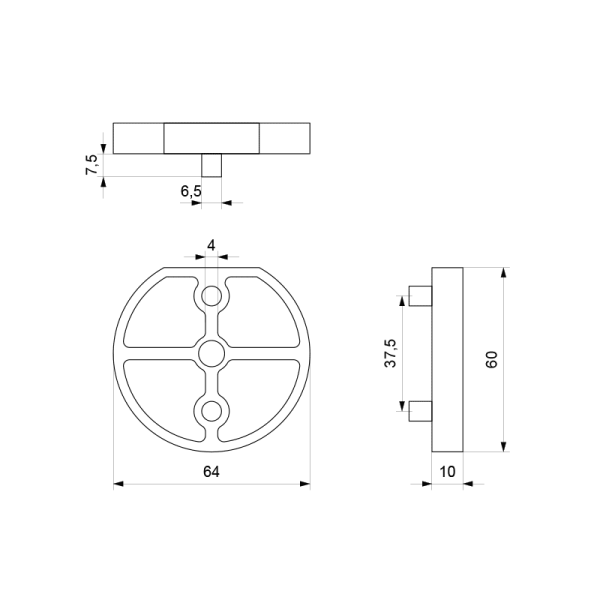 Verhogingsschijf 10mm wit - Afbeelding 2