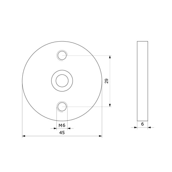 afstandhouder t.b.v. schuifdeursysteem 4 cm RVS - Afbeelding 2