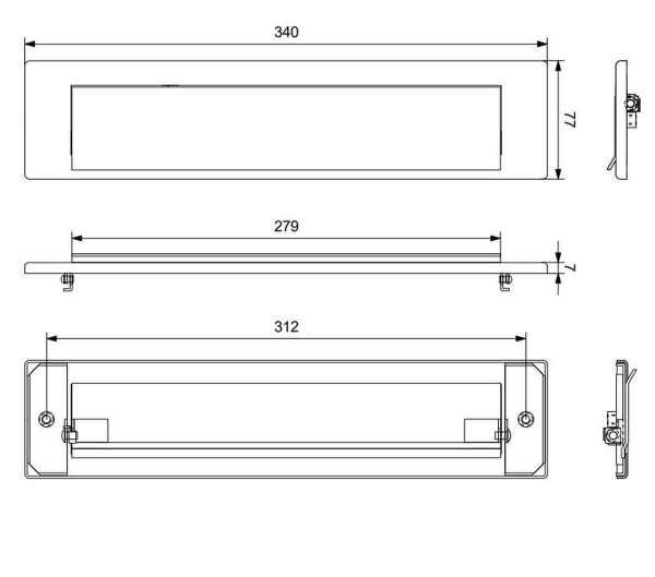 briefplaat rechthoekig Mocca blend 340x77 mm - Afbeelding 2