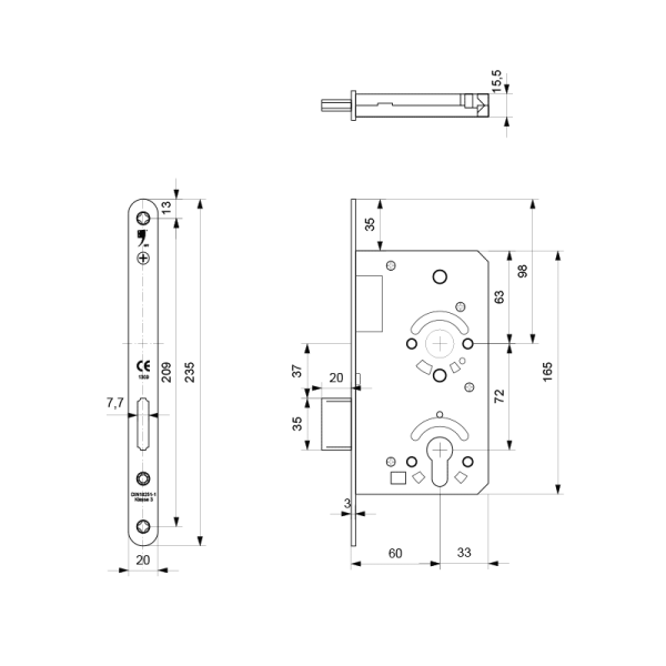 kastslot PC72 RVS - Afbeelding 2