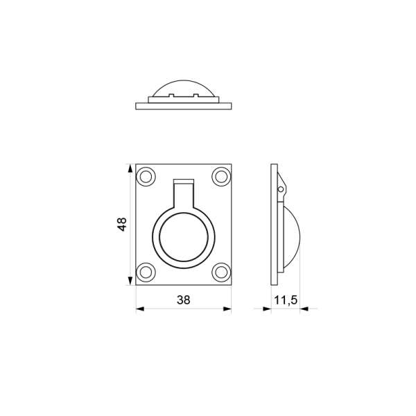 luikring 48x38 mm - Afbeelding 2