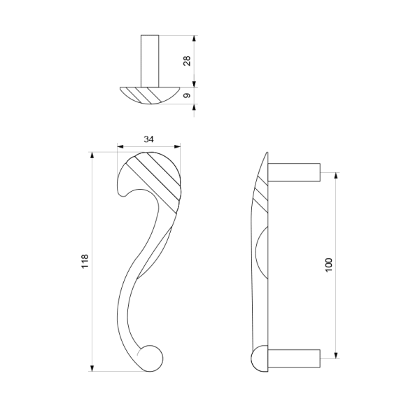 meubelgreep 100 mm - Afbeelding 2