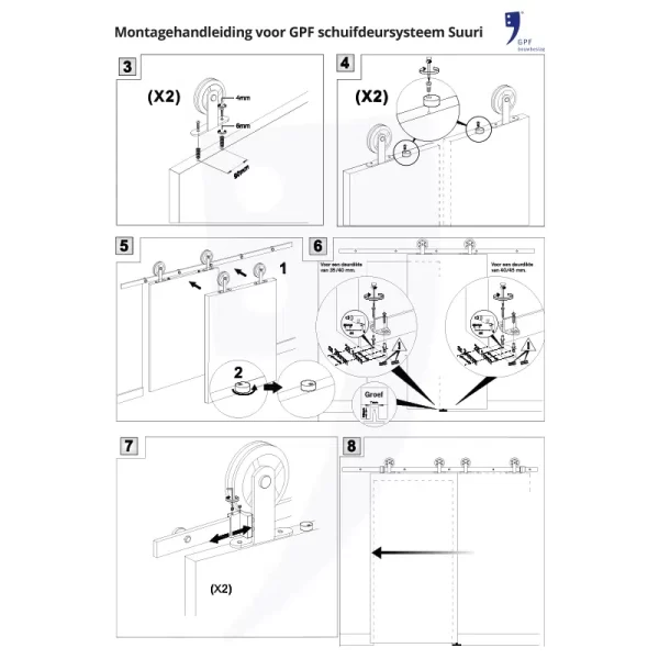 schuifdeursysteem Suuri zwart 170 cm - Afbeelding 3