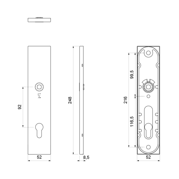 veiligheidsbinnenschild PC92 248x52x8 mm rechthoekig Zwart - Afbeelding 2