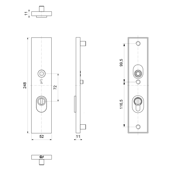 veiligheidsbuitenschild met kerntrekbeveiliging PC72 248x52x11 mm rechthoekig Wit - Afbeelding 2