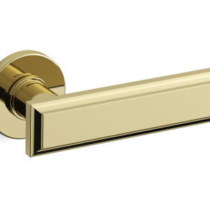 1741 Kuki deurkruk op rozet, messing gepolijst