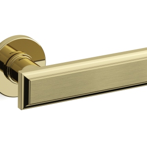 1741 Kuki deurkruk op rozet, messing gepolijst/satinmessing