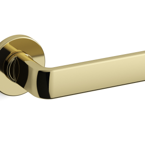 1801 PP33 deurkruk op rozet, messing gepolijst