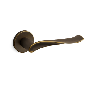 731 Spin deurkruk op rozet, matbrons