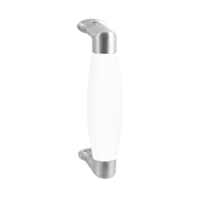 Deurgreep ton model Ika RVS geborsteld met wit 130x60mm