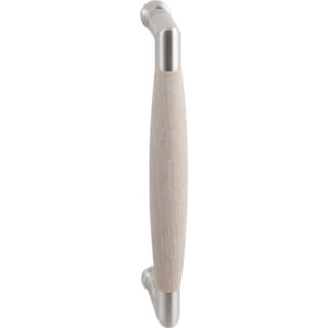Deurgreep ton model Ika RVS gepolijst met eiken whitewash 130x60mm