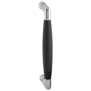 Deurgreep ton model Ika RVS gepolijst met zwart 157x62mm