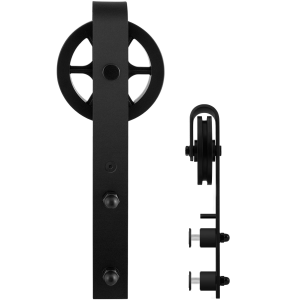 GPF0502.61G enkele schuifdeurhanger Teho zwart, voor glazen schuifdeuren