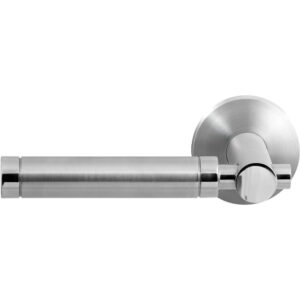 GPF2075.49/09-00 links-/rechtswijzend RVS gepolijst/RVS geborsteld deurkruk Moko duo op ronde rozet