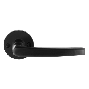 GPF6230.00 smeedijzer zwarte deurkruk Eno op ronde rozet