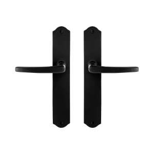 GPF6230.60 smeedijzer zwarte deurkruk Eno op schild blind, 238x41x4mm