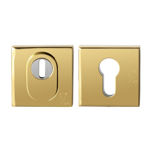 GPF9387.P3.S199 vierkante veiligheidsrozet PVD messing met kerntrekbeveiliging