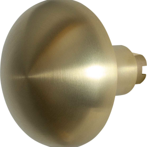 GPF9857.P4 Paddenstoel knop S4 65mm veiligheidsschilden vast inclusief bout M10 PVD mat messing