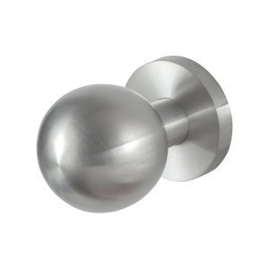 GPF9954.09-00 RVS mat kogelknop S2 50mm met knopvastzetter met ronde rozet