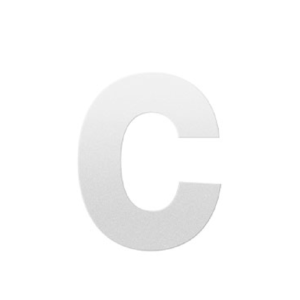 GPF Zwart/Wit collectie Huisnummer toevoeging letter 'c' wit, 116 mm