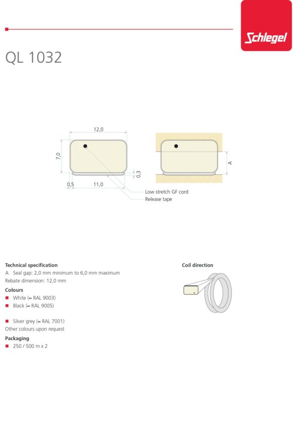 Q-lon 1032 tochtstrip zelfklevend 500 meter zwart - Afbeelding 2