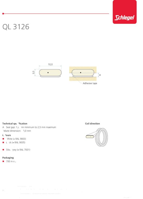 Q-lon 3126 tochtstrip zelfklevend 1400 meter Wit - Afbeelding 2