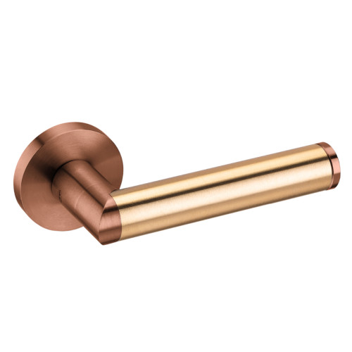 JNF Link Brass serie deurkruk model 451, Titanium-Copper / Brass