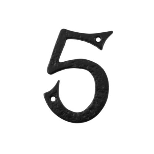 Kirkpatrick KP1978 serie huisnummers hoogte 101mm, nr 5 Smeedijzer-Zwart