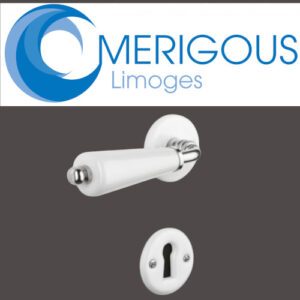 Merigous deurkrukken met limoges porselein