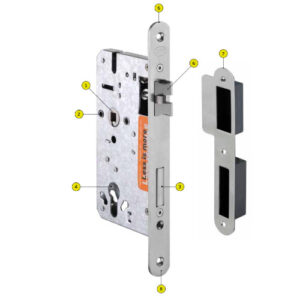 JNF serie 890 project binnendeursloten met gedeelde schoot en ronde voorplaat